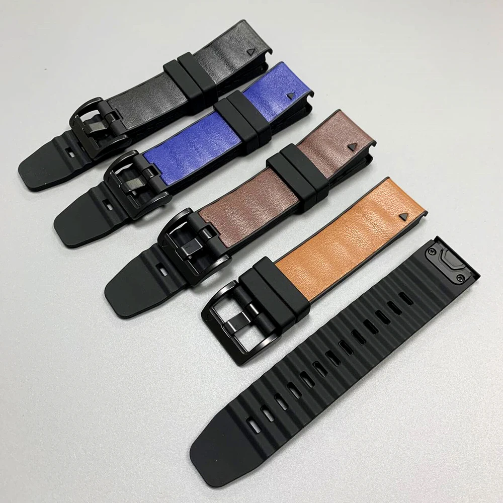 Premium Leather & Silicone Strap – QuickFit 26mm/22mm Band