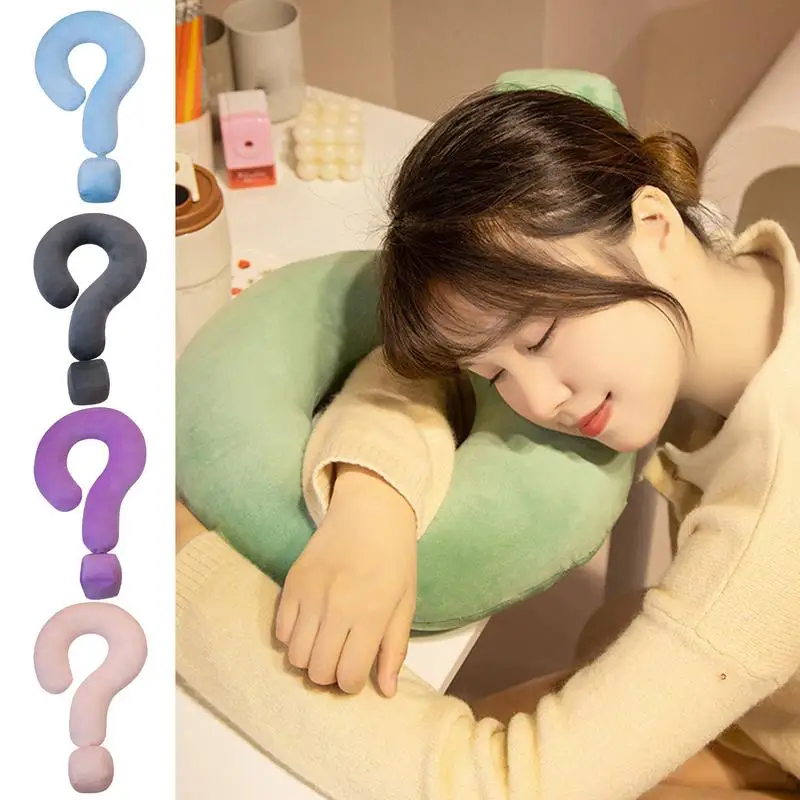 

Travel Neck Pillow Soft and Cozy Large Question Mark Contour Pillow U-shaped Car Bedroom Sofa Pillows for Neck and Head Support