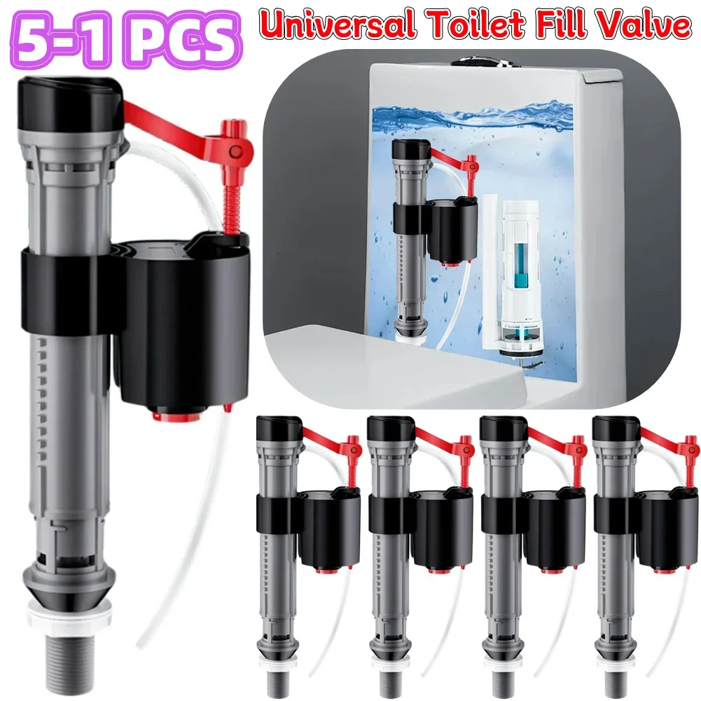 5-1PCS Universal ห้องน้ําเติมวาล์วปรับถังและชามน้ําควบคุมห้องน้ําอะไหล่ 19.5-30.5 ซม.ถังห้องน้ําเปลี่ยนชุด 1