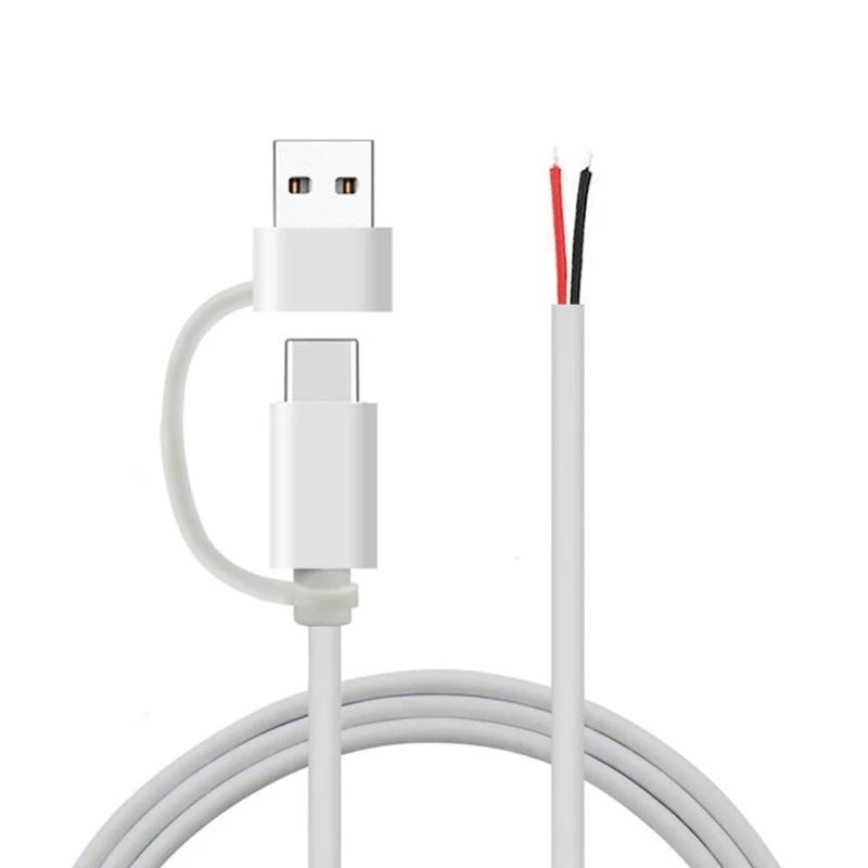 USB Type C Male Pigtail Cable Extension Power Cable 5V 2A USB C Socket to 2Pin DropShipping