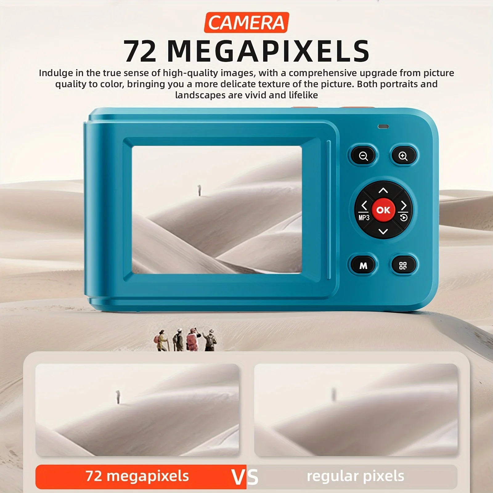 2.5K HD Digital Camera72 Megapixel 16x Digital Zoom Starter 2.4 '' AF Rechargeable Camera Mini Home Travel Portable Shooting