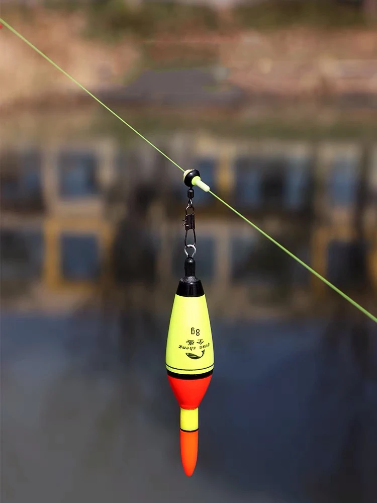 Luminous Buoyancy Floating Long Rock Fishing Float, EVA Foam Bobber Tackle, Green Light, Night Light, 10g-100g, 1Pc