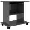 Computer Desk ,High Gloss Gray 31.5"x19.7"x29.5" Engineered Wood,Computer Desks 2