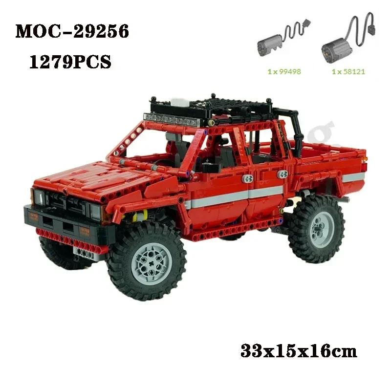 Nuovo Moc-29256 Building Blocks 4 × 4 Pickup Truck Crew Cabin 1279 Pezzi Assemblaggio Telecomando Elettrico Regalo Giocattolo Per Bambini Adulti