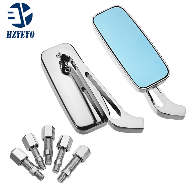 Motorcycle Mirror Moto Bike Rearview Mirror Rear-View Mirrors Alloy Motorcycle Rear View Mirrors 8mm/10mm Blue , P-115 1 Pair motorcycle handle bar mirror,scooter rearview mirror screw