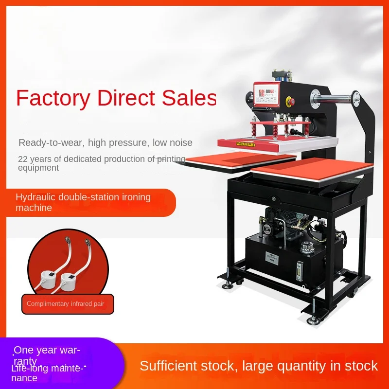 

Double Station Hydraulic Heat Transfer Ironing Machine Economical Set Garment Hot Stamping and Drilling Printing Oil
