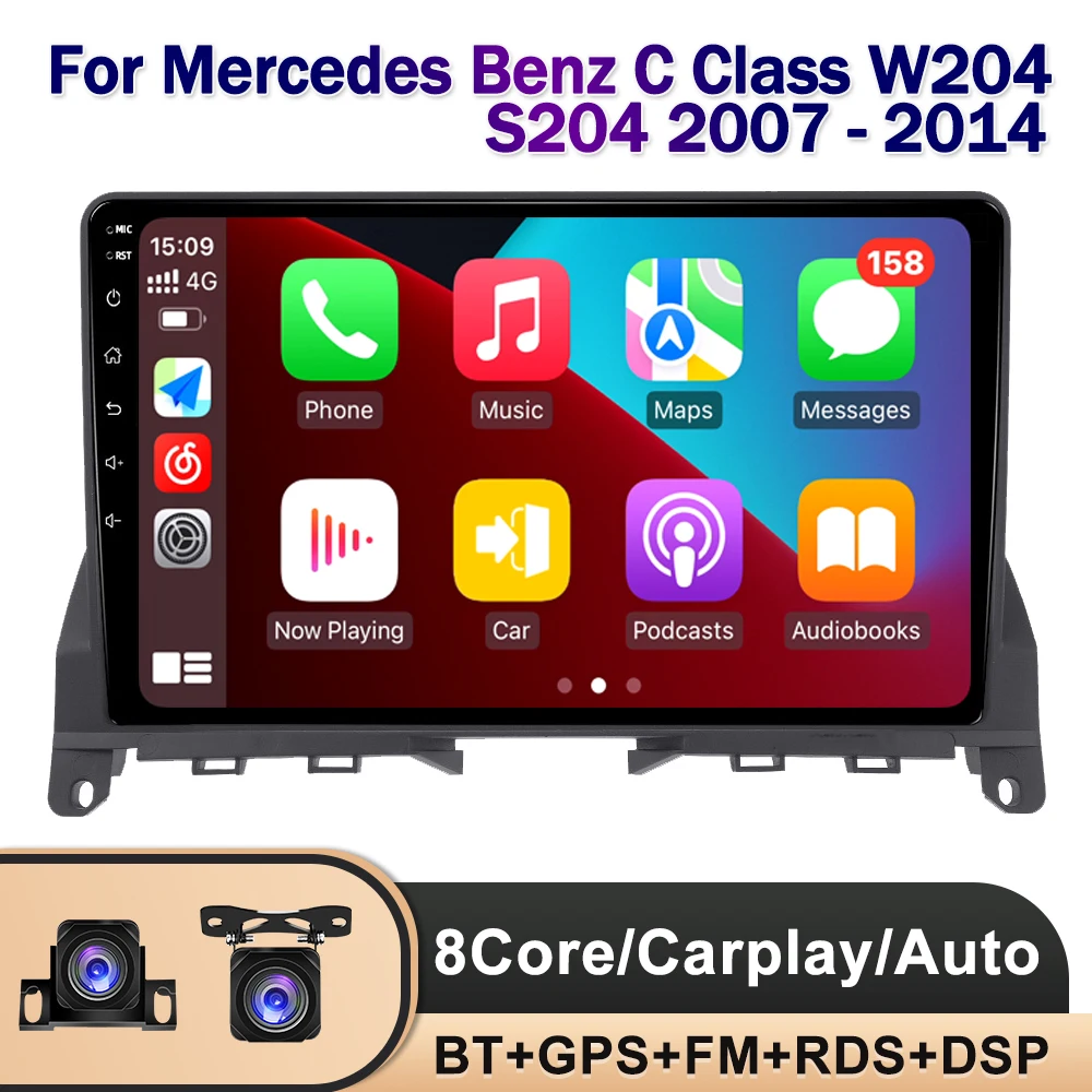 

Автомагнитола Android мультимедийный плеер для Mercedes Benz C Class 3 W204 S204 2007-2010 Carpaly GPS авто стерео аудио Som автомобильный