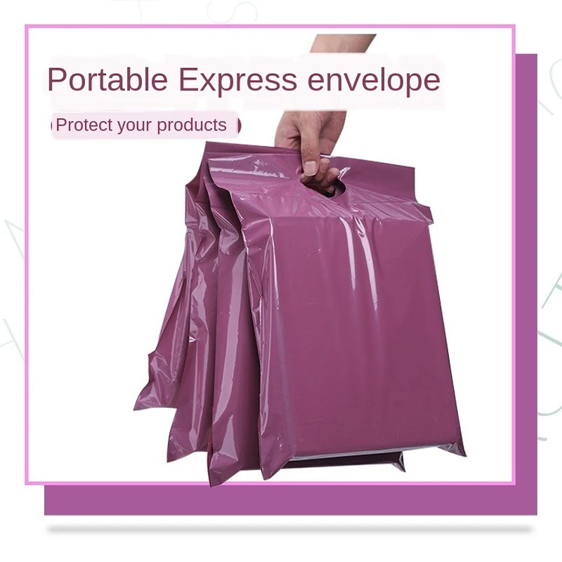 

100pcs big Courier Bags Self-seal Adhesive Storage Bag Pink Plastic Poly Envelope Mailer Postal Mailing Bag with handle Shipping