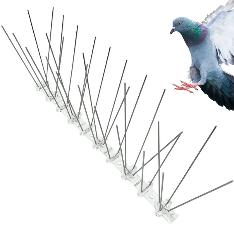 Stainless Steel Bird Spikes - Outdoor Pigeon Deterrent for Roofs, Fences, and Gutters