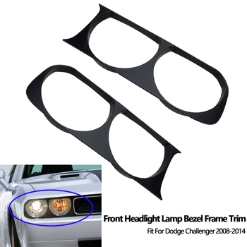 2Pcs Front Headlight Lamp Bezel Frame Trim for Dodge Challenger 2008 2009 2010 2011 2012 2013 2014 68051527AA 68051526AA 1