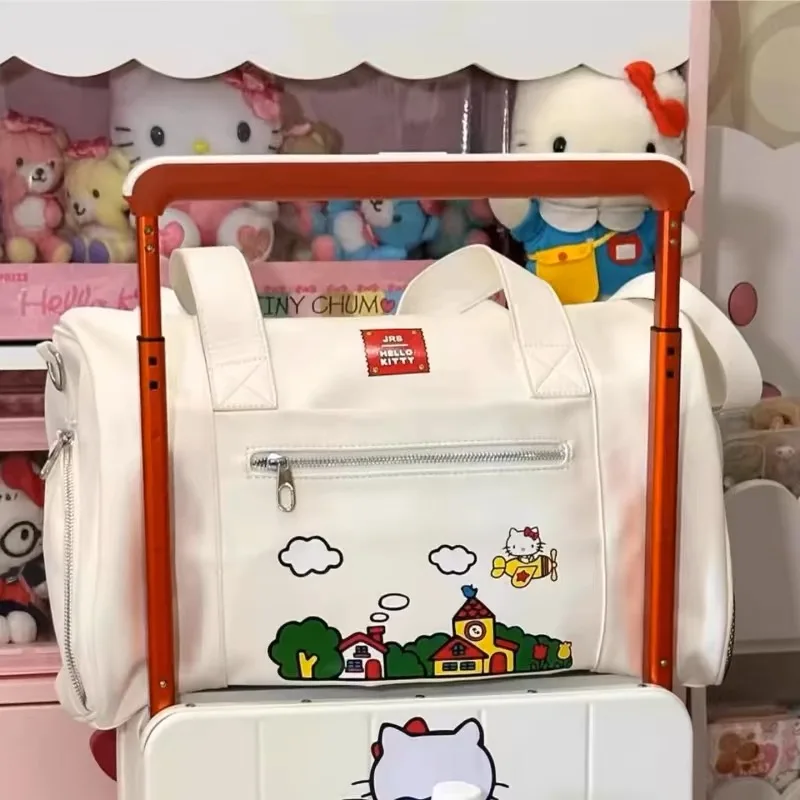 여성용 대용량 헬로키티 여행 가방, 스포츠 가방, 비행기 여행 배낭, 방수 노트북 더플 백, 야외 캠핑