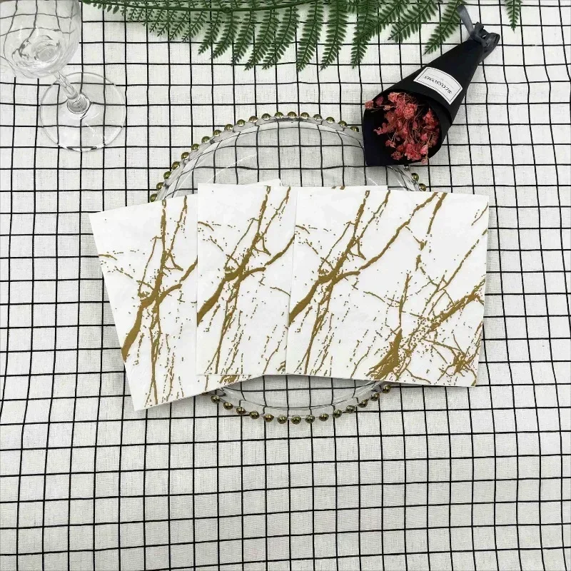 10/20pcs/Pac 33*33cm 2-Ply Printed Napkins White Marble Printed Paper Napkins Home Party Placemats Butterfly Bart Paper paper napkins disposable paper placemats