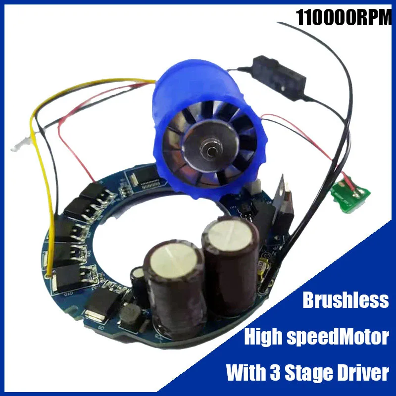 Motor sem Escova dc Trifásico Motor de Alta Velocidade de 90w Driver de Estágios 110000rpm Motor Elétrico Bldc para Duto de ar Dyson