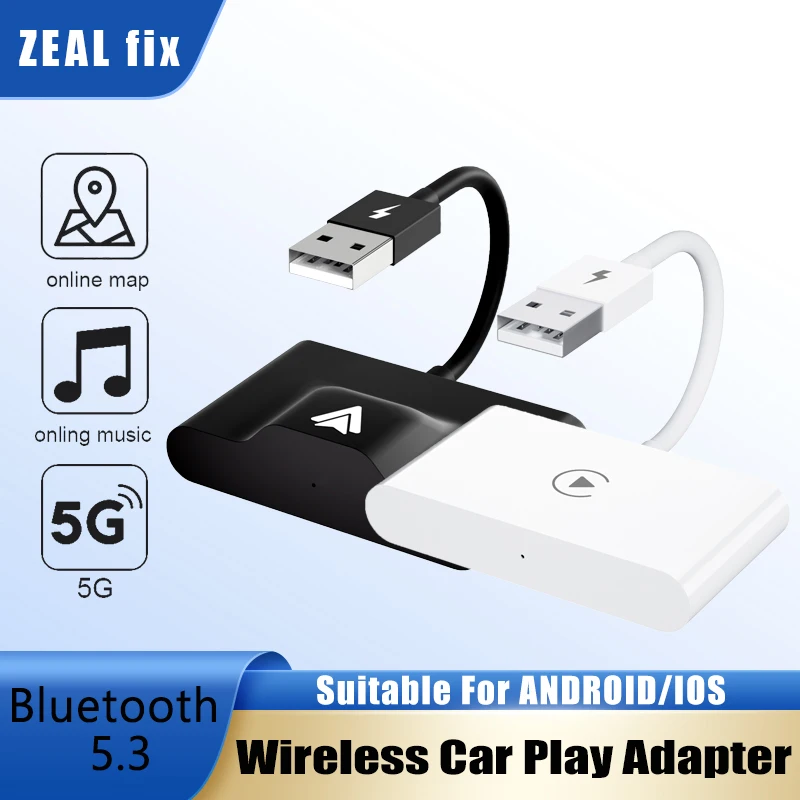 

2023 NEW Wireless CarPlay Adapter for lPhone/Android Wireless Auto Dongle,5GHz WiFi Online Update For Carplay USB Connection