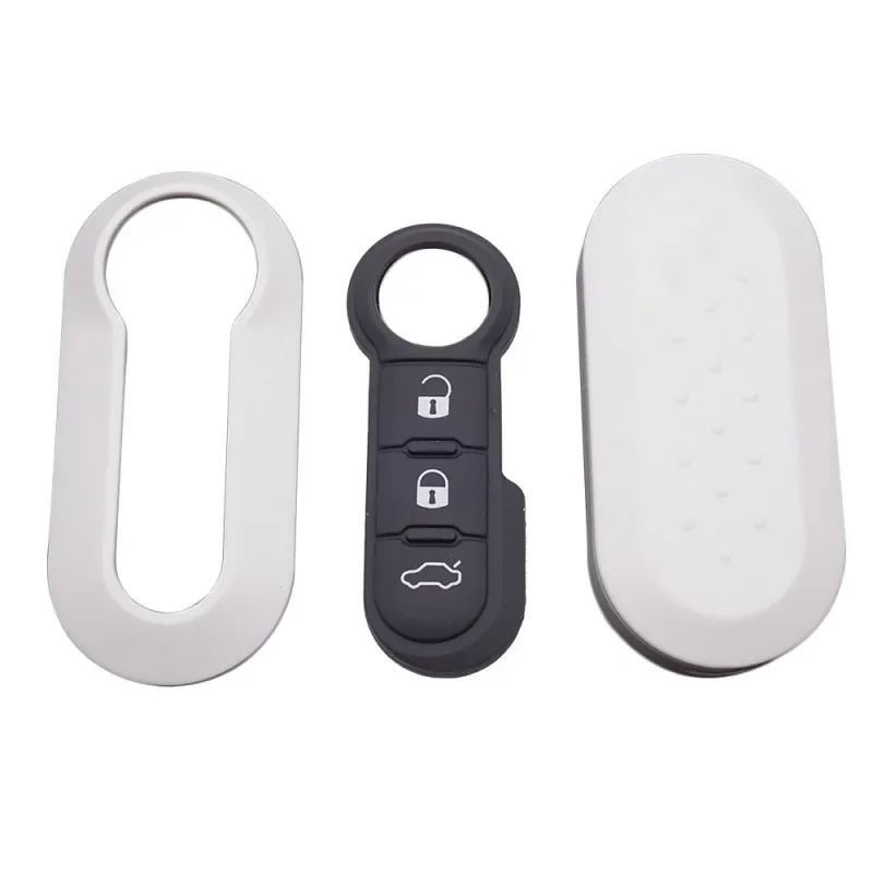 Remote Flip Key Shell Case Car Key Pad for Fiat 500 Panda Punto Bravo 3 Buttons Rubber Button Pad