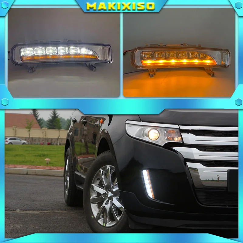 

DRL для Ford Edge 2009 2010 2011 2012 2013 дневное освещение с крышкой противотуманной фары указателя поворота