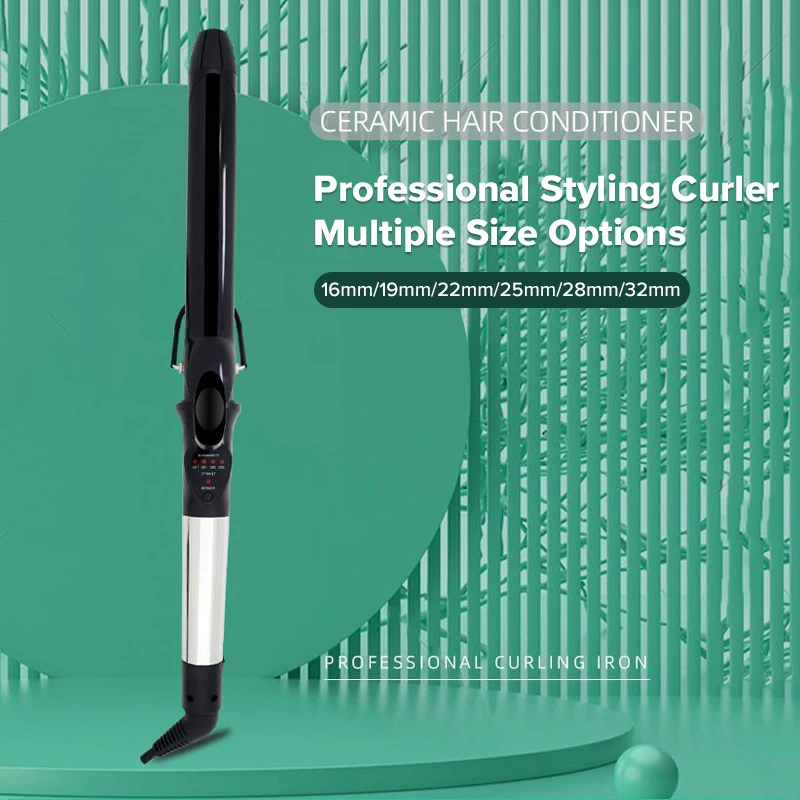 Professional 16/19/22/25/28/32mm Hair Curlers Negative Ion Ceramic Care Big Wand Wave Hair Styler Curling Irons 4 Temperatures F
