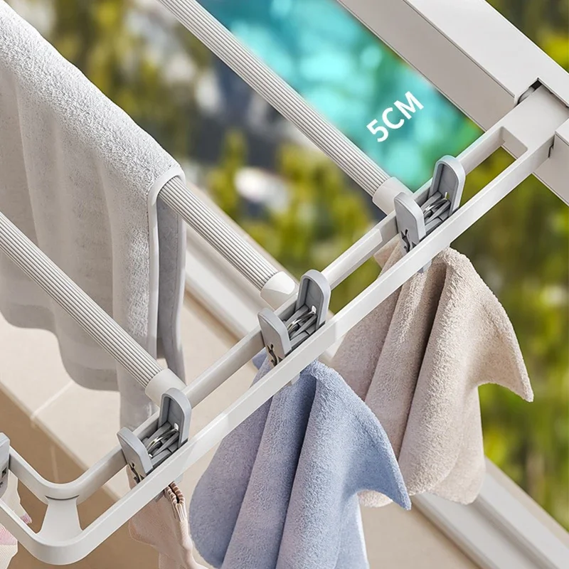 Folding Drying Rack Wall Mounted Drying Clip Windproof Sock Clip Clothing Rack Hanger Household Sock Drying Clip Space Saving 5