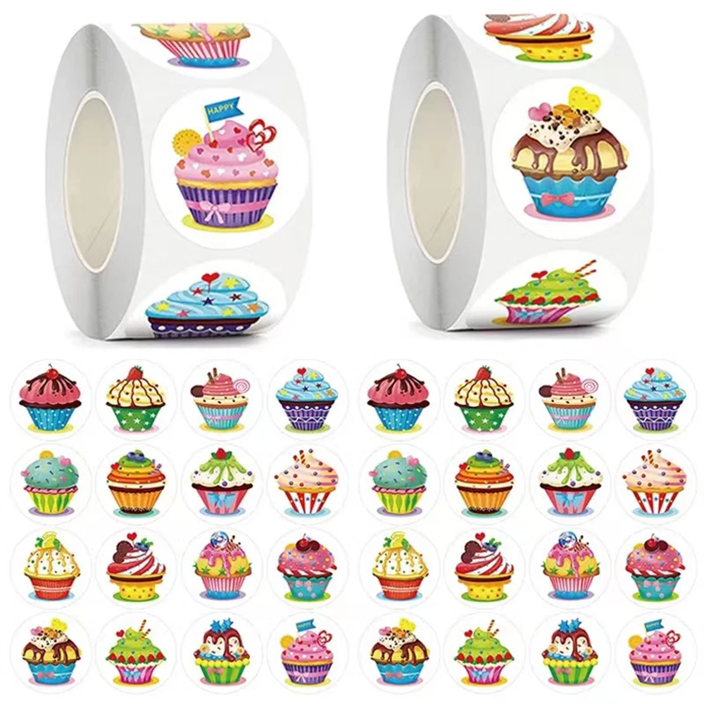 50–500 Stück runde Siegeletiketten, Aufkleber, Hochzeit, Party, Geburtstag, Geschenk, Dekoration, Etiketten, Cupcake, Schreibwaren, Aufkleber