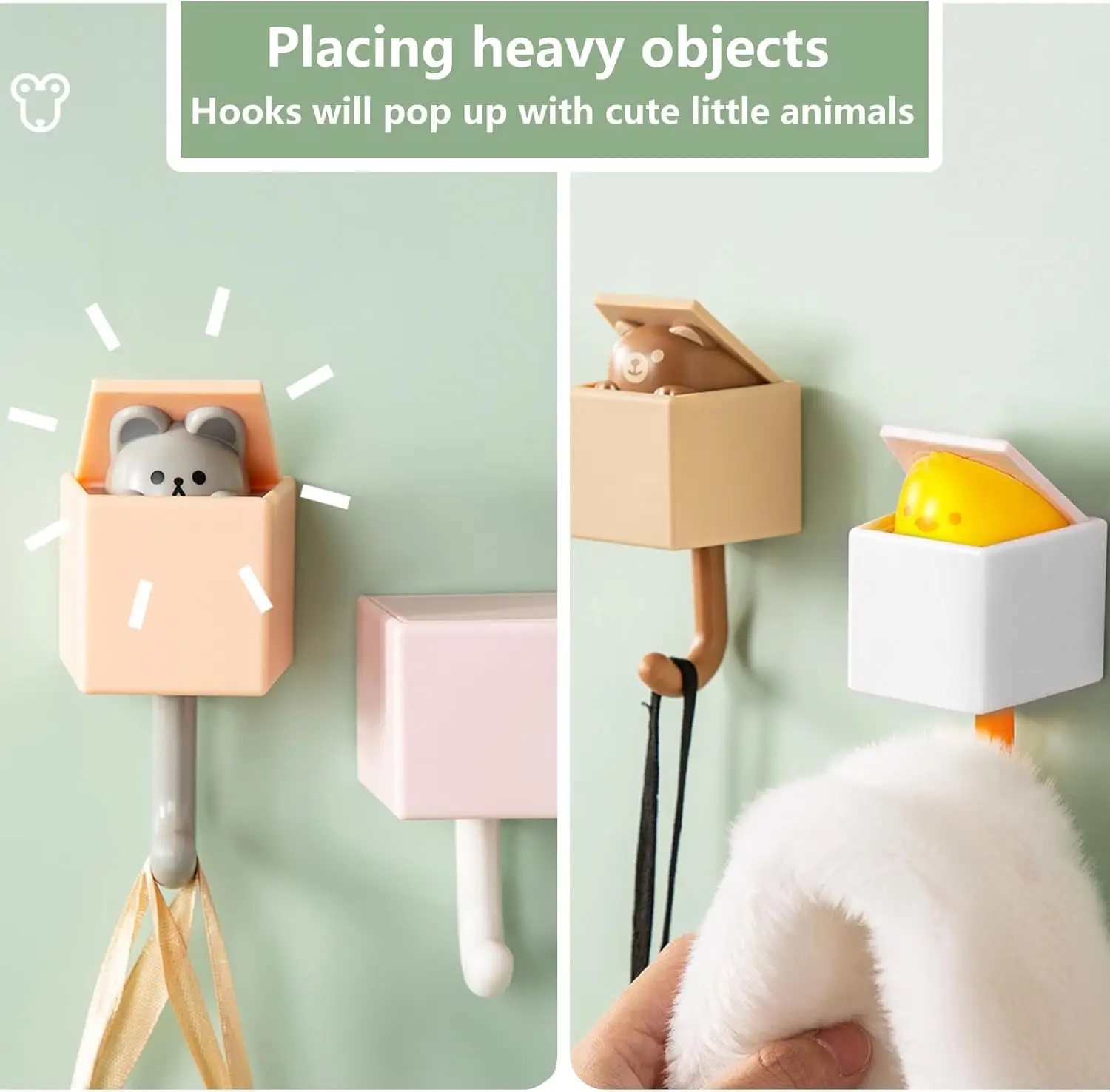 Cartoon Cat Decorative Wall Hooks