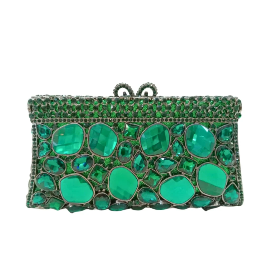 Dazzling Crystal Women Evening Bag Metal Box Clutch Wedding Bridal Diamond Minaudiere Mini Handbags Ladies Party Purses