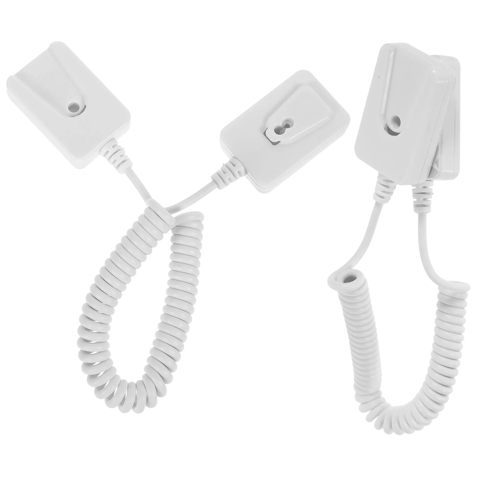 

2 Pcs Universal Remote Control Anti-lost Rope Self-adhesive Hook Without Punching (square) Security Wire Belt Cable Leash