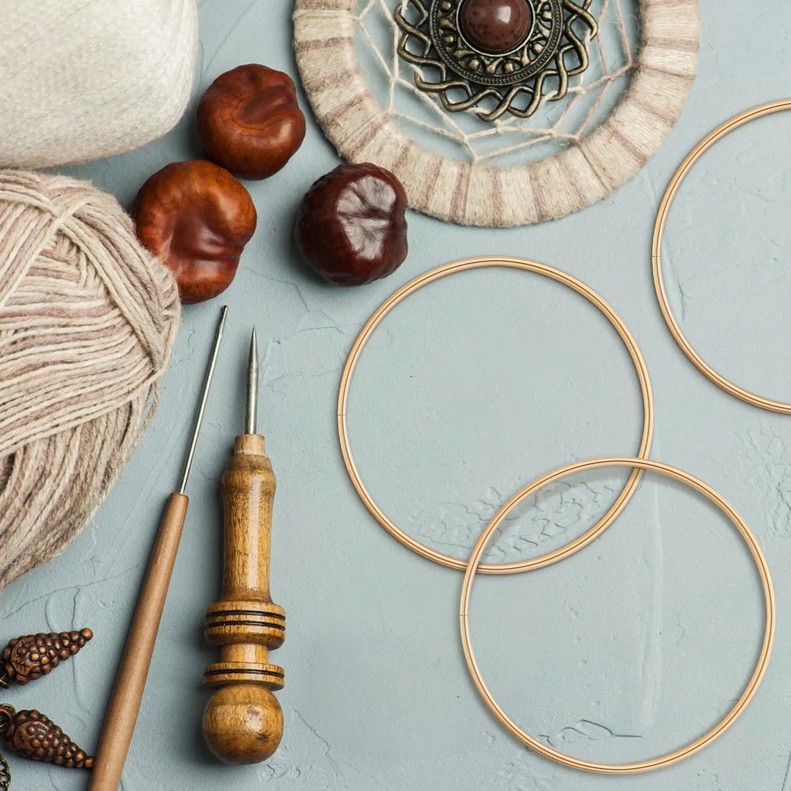 10 Pcs Metal Dream Catcher Hoops 10cm Gold Craft Rings for Jewelry Making Wreath Home Decor Tassel Plant Hangers Gifts 2