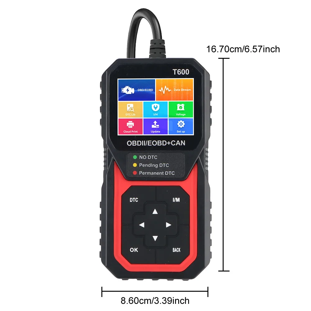 T600 Oxygen Sensor Test Car Diagnostic Tool OBD2 Scanner Professional Support Cloud Print Automotive DTC Lookup Code Reader 2