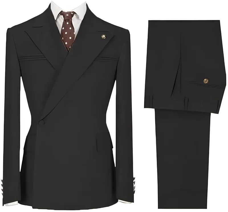 2 Piece Men's Wedding Tuxedo Suit Handsome Casual Set Men's Groomsmen Business Prom Suit Jacket Notched Lapel