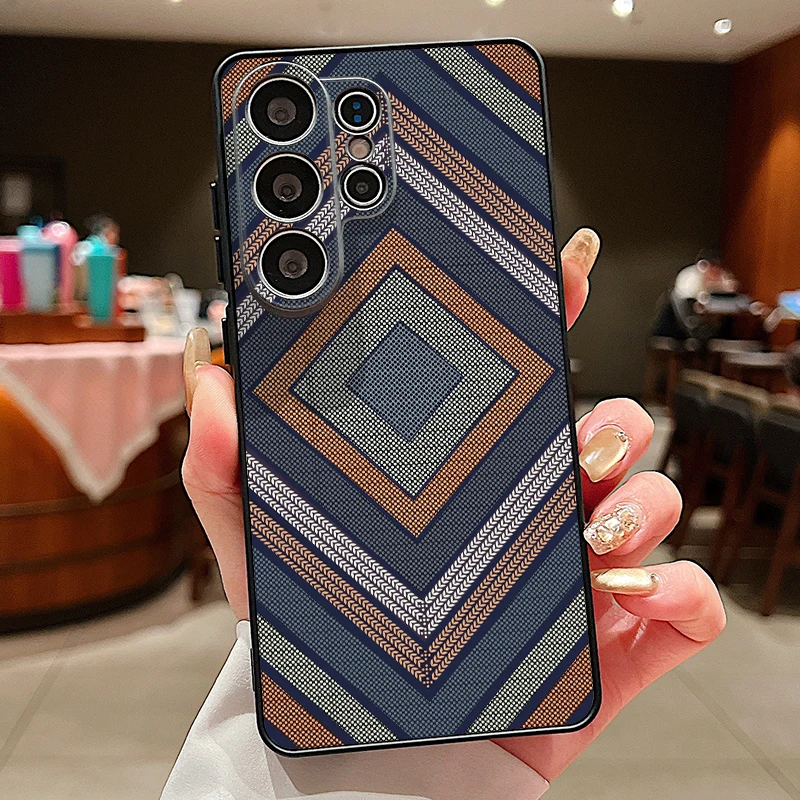 Magnetic Retro Geometric Print Phone Case Cover