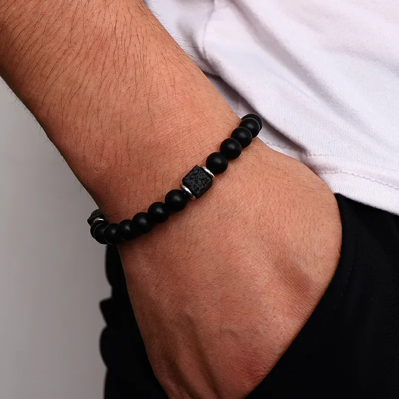 Jewelry Sets Jewelry Set Men Bracelet 2pcs/set Magnetic Bracelets and Necklace Set Men Nature Stone Bead Couple Bracelets Set for Women Health Care Help Weight Lo