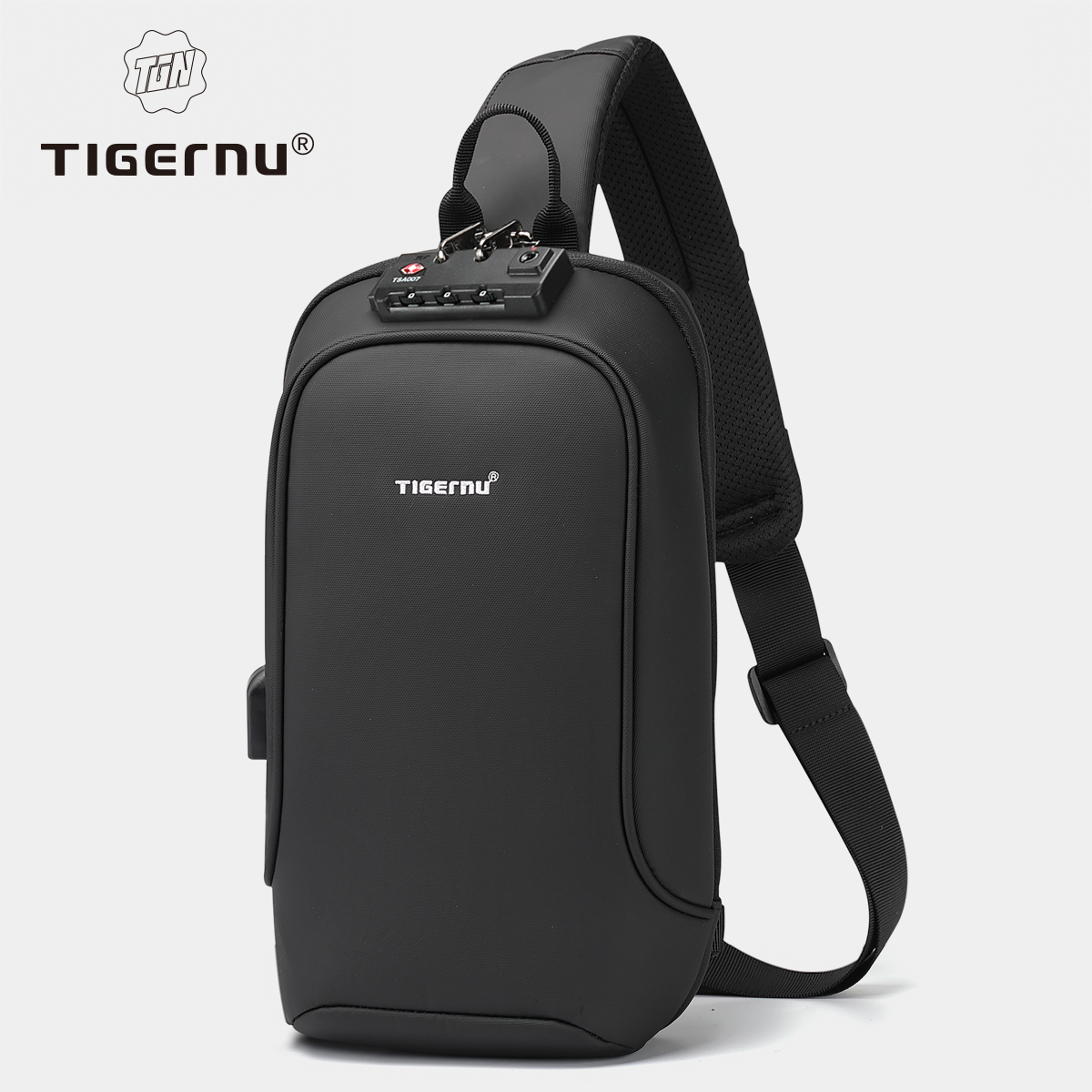  Lifetime Warranty Fashion Men High Quality Crossbody Bag Splashproof Chest Bag Anti-theft USB Charging Casual Chest Bag Male Bag 