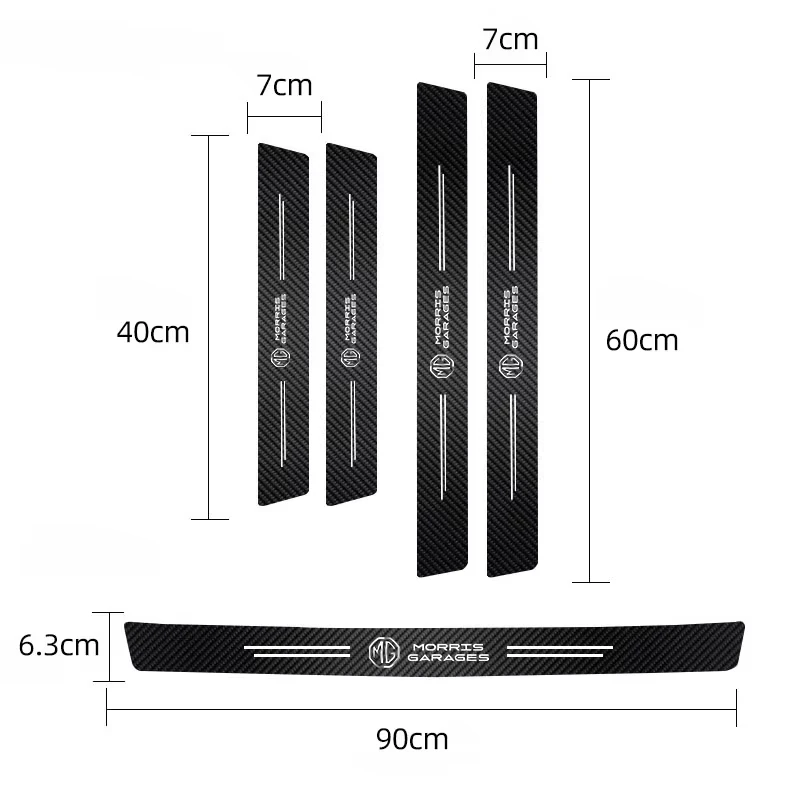 Carbon Fiber Leather Car Door Sill Protector Stickers - Anti-Scratch & Anti-Stepping
