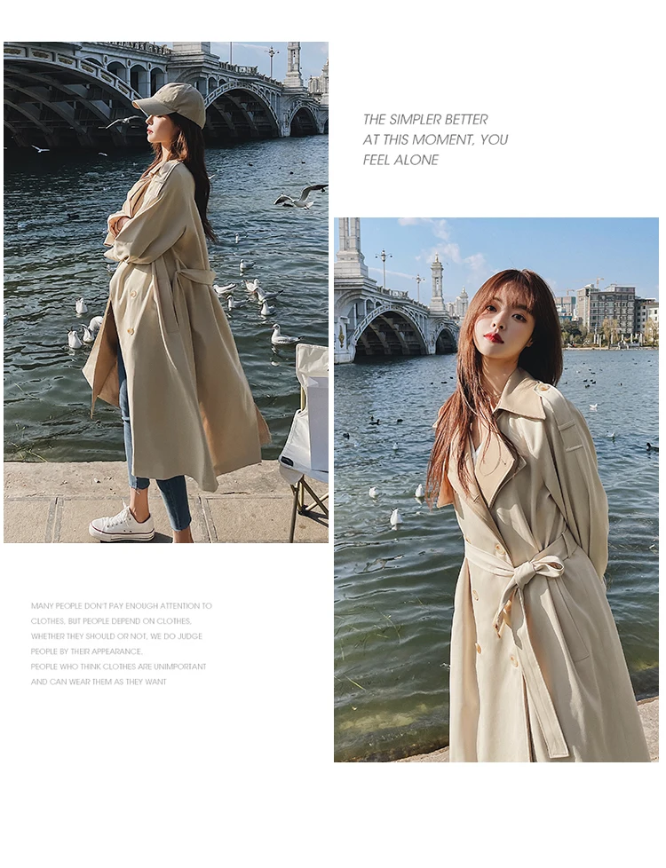 parka jacket women Brand New European Style Women Trench Coat Double-Breasted Long Duster Coat For Lady Spring Autumn Female Outerwear Clothes long puffa coat