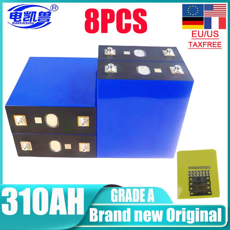 

8PCS original 3.2V 310AH 280AH 250AH lifepo4 battery DIY 12V 24V 48V large capacity single unit golf cart rechargeable battery