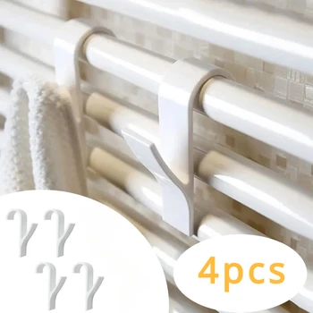Organisateur de salle de bain et piste de rangement, étagère transparente, radiateur à serviettes chauffantes, accessoires de cuisine, porte-manteau blanc à crochet pour la maison 1