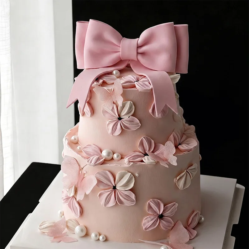 Große Rosa Schleife Kuchendekoration EVA-Schaumstoff Schleifenknoten Kuchenaufsätze für Kindergeburtstag Mädchen-Party Gastgeschenke Hochzeit Babyparty Kuchendeko – Detail 2