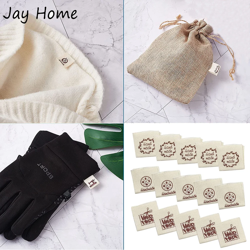 50 étiquettes à Coudre En Cuir PU - Pour Tricot, Vêtements, Sacs - 5 Styles Colorés