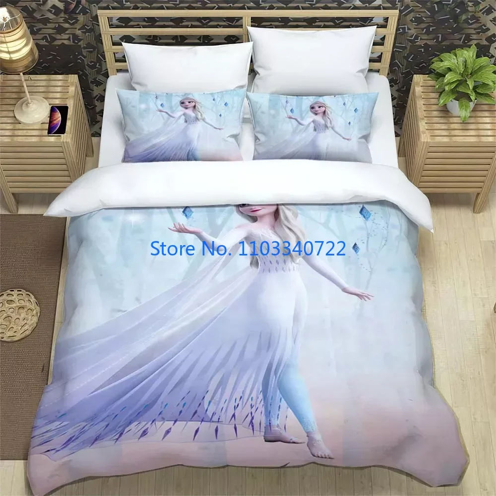 

Frozen Elsa Anna Princess Pattern Quilt Duvet Cover Set 3D Print Comforter Cover Bedclothes for Boy Girl Bedding Sets Decor