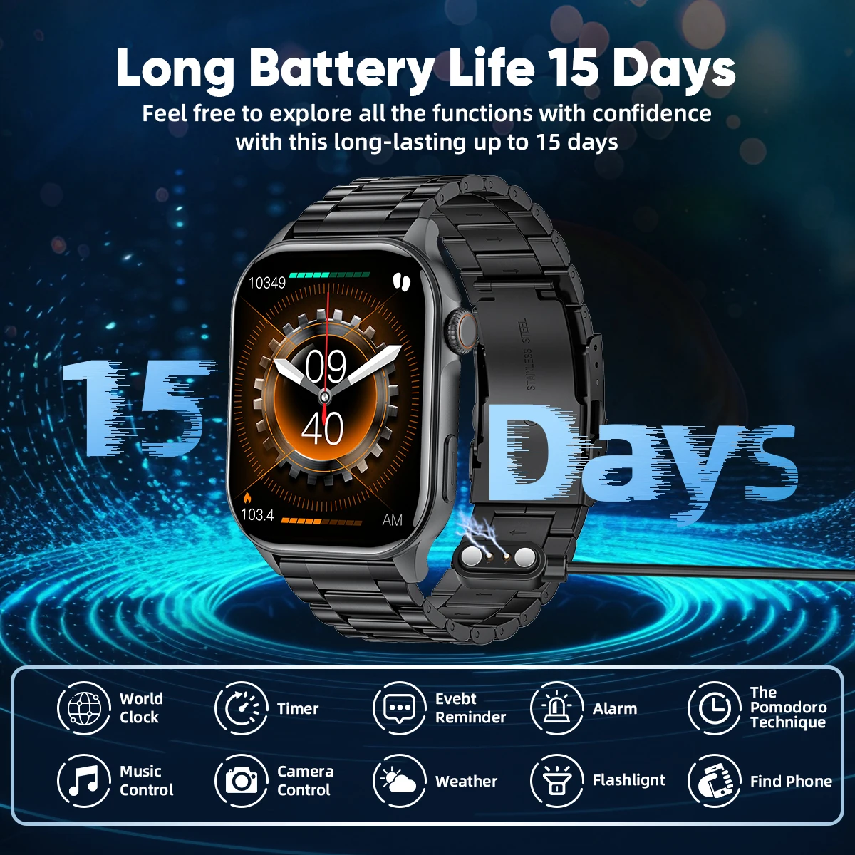 LIGE AMOLED Smart Watch Men 2.01'' Screen Bluetooth Call Health Monitor Waterproof Sport Women Smartwatch New For Android IOS