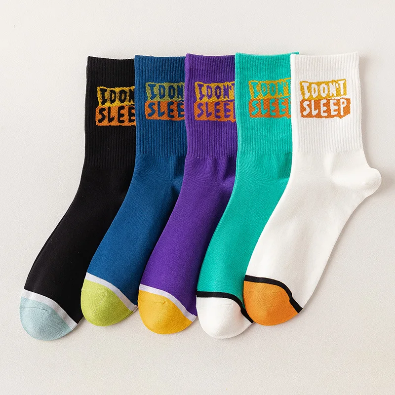 Socks Men's Spring And Summer Thin Sports Cotton Socks Sweat absorbing Breathable Contrasting