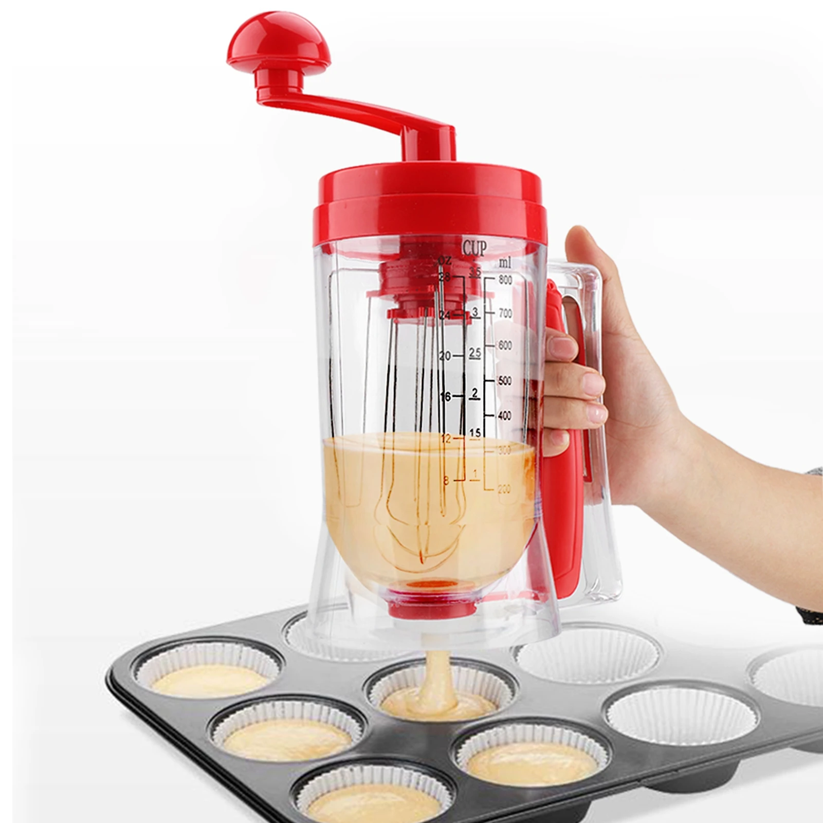 Manual Cupcakes Pancakes Batter Dispenser Cupcake Funnel Batter Dispenser Cream Separator Tool Dough Machine Kitchen Tool 800ml batter dispenser handheld funnel separator