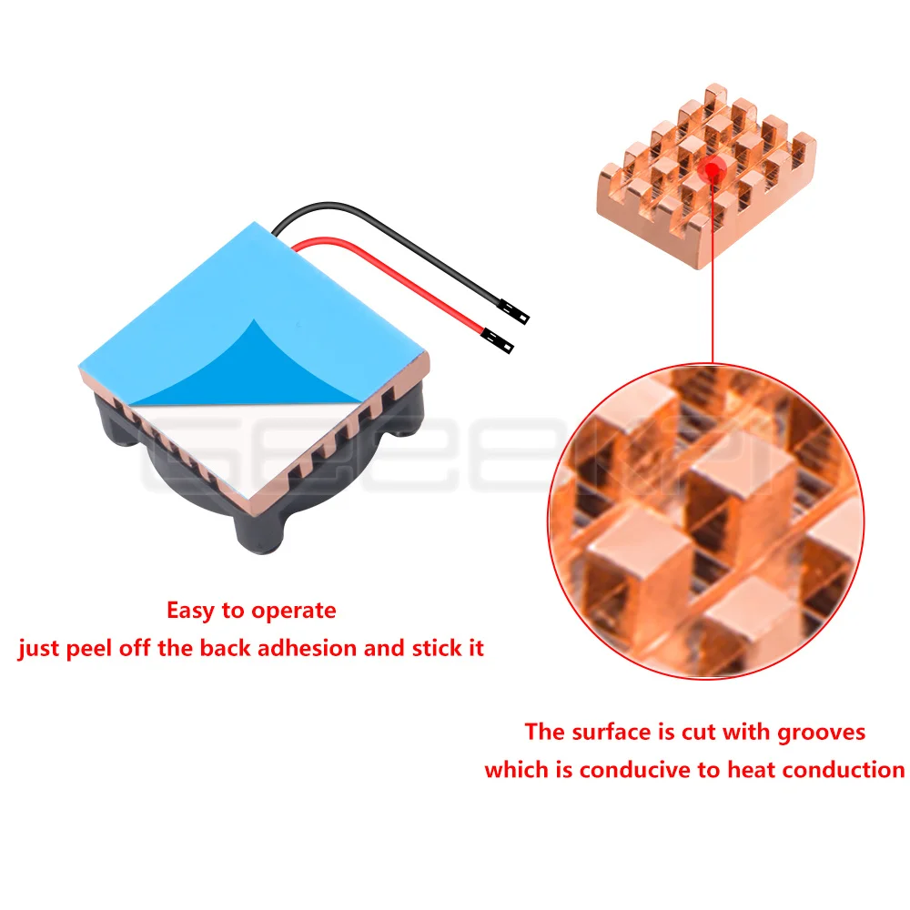 GeeekPi Orange Pi 5 PLUS Copper Heatsinks with Orange pi 5 Plus Cooling Fan Heat Sinks Box