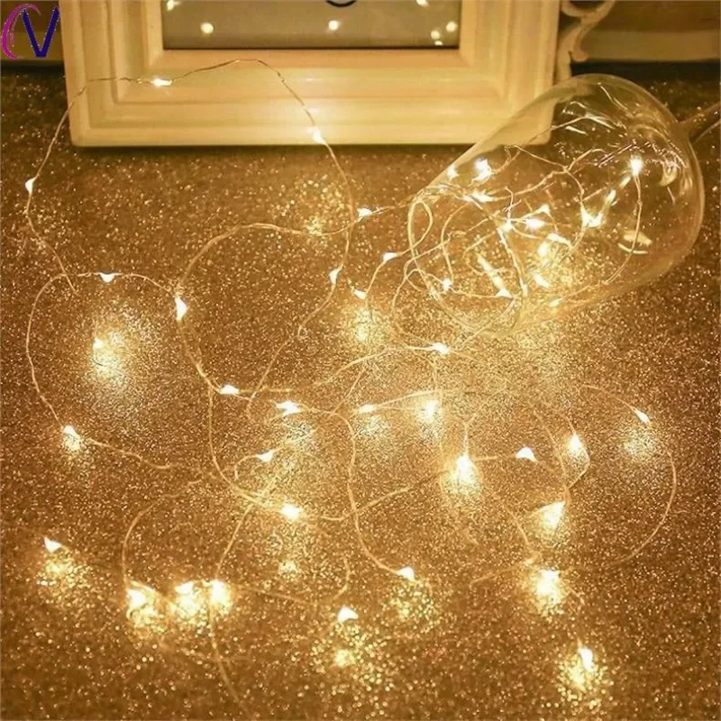 USB-Powered Waterproof LED Fairy String Lights - Copper Wire