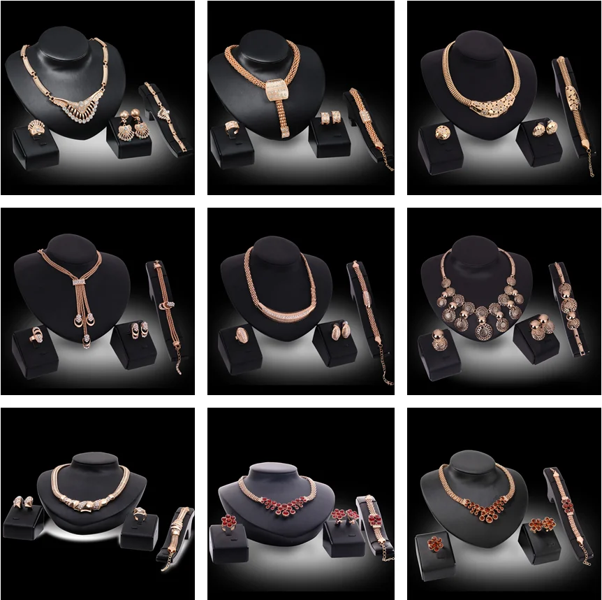 

Ladies Jewelry Set Jewelry Four Piece Water Drop Jewelry Set Necklace Bracelet Earrings Wedding Party Valentine's Day Gift