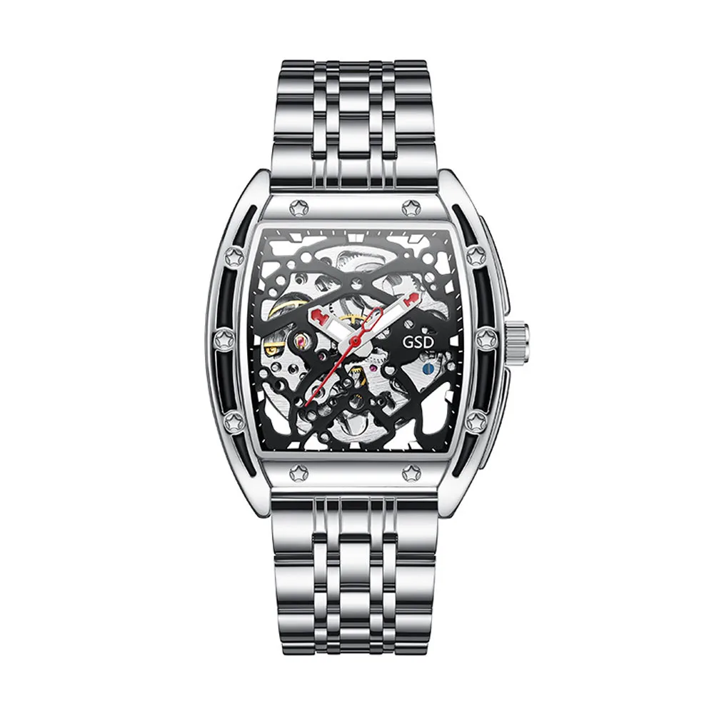 

Reloj Hombre Mechanical Watch Digital Dial Tonneau Shaped Luxury Watch Men's Leather Waterproof Clock Montre Homme 2024 NEW