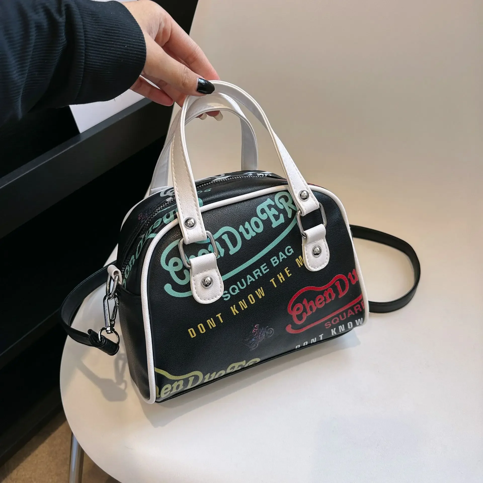 Women Fashion Letter Shoulder Bag Crossbody Bag Versatile Portable Three-dimensional Shell