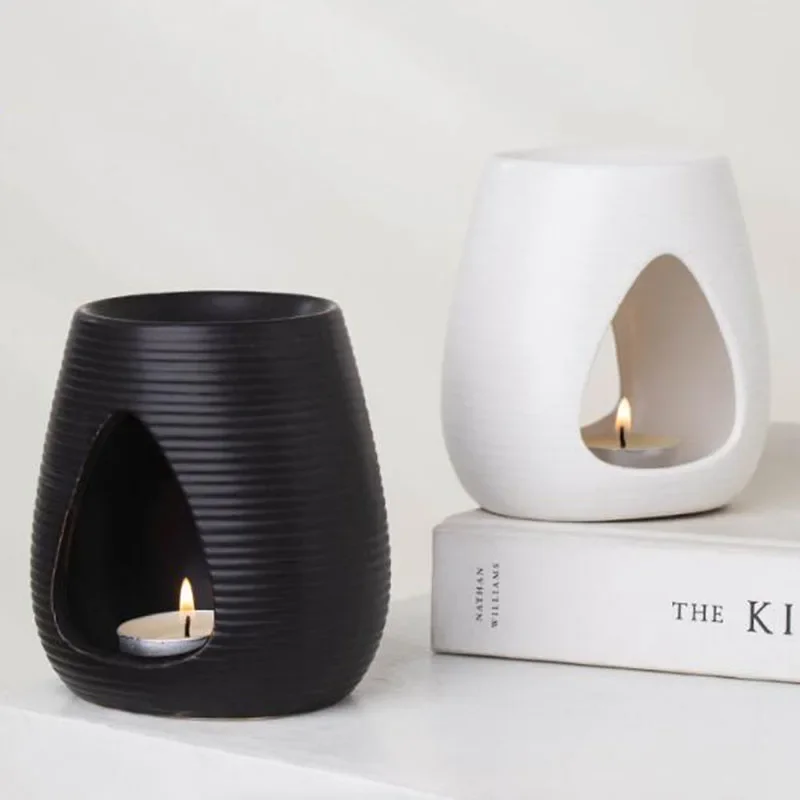 

Porcelain Aroma Burner Candle Holder Essential Oil Furnance Fragrance Lamp Indoor Bedroom Smell Home Decor