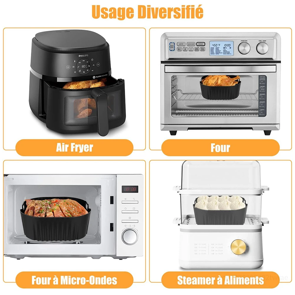 21.7cm Square Air Fryer Mold Air Fryer Basket For Philips HD9285-90 7.2L and Other 4-6QT AirFryer Reusable Accessories air fryer accessories,air fryer mold,air fryer basket