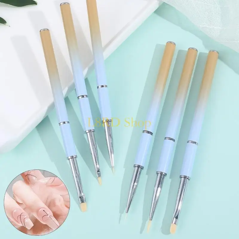 L8RD 6Pcs Nails Art Brushes Nails Gel Polishing Painting Brush Drawing Pen Liner Brush Dotting Pen for Gel